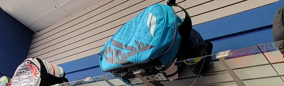 tennis racket bags in Florida tennis shop
