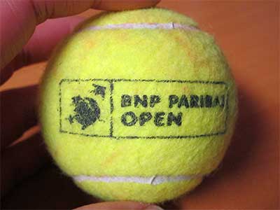 practice ball from James Blake and Mardy Fish